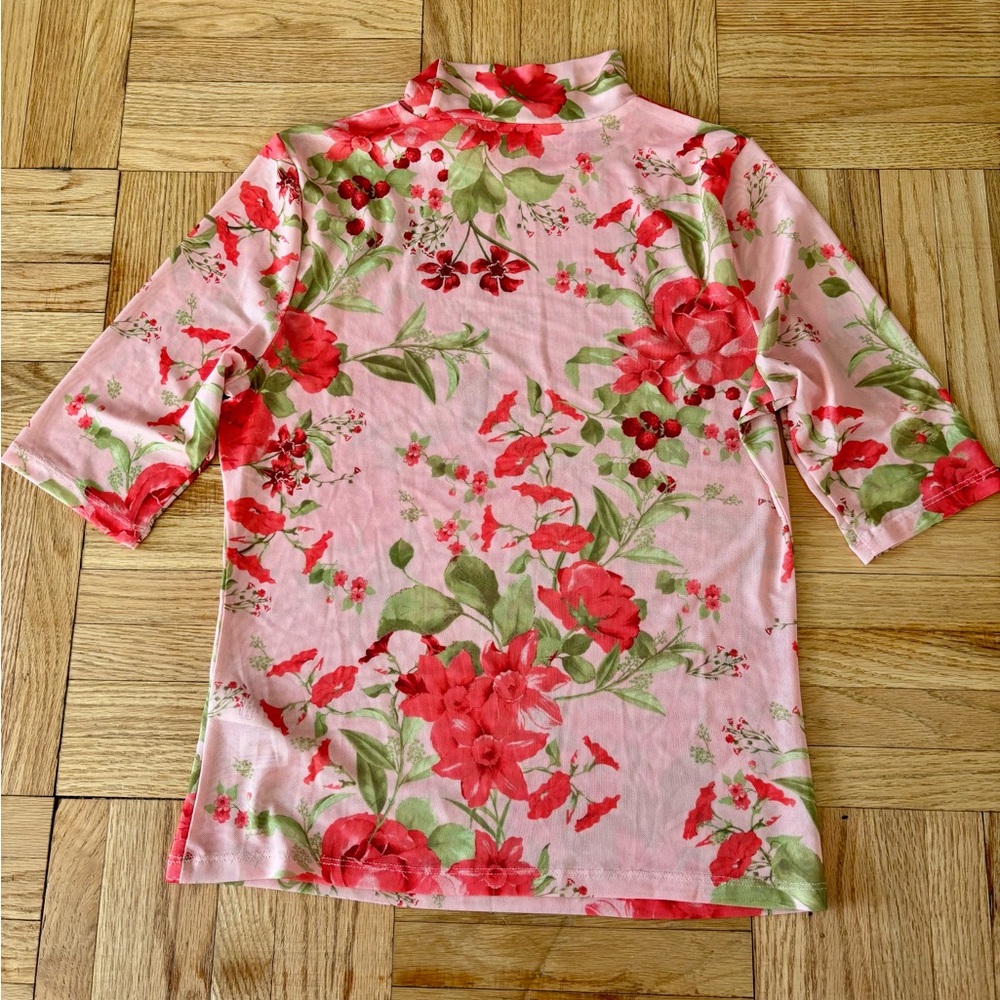 Anthropologie Mesh 3/4 Sleeve Top - Picture 3 of 4